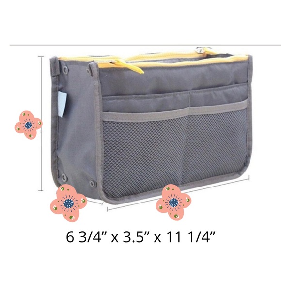 2 for $29! | Y2K Nylon Purse Insert ORGANIZER |+ pockets/zippers | red or black - Picture 6 of 14